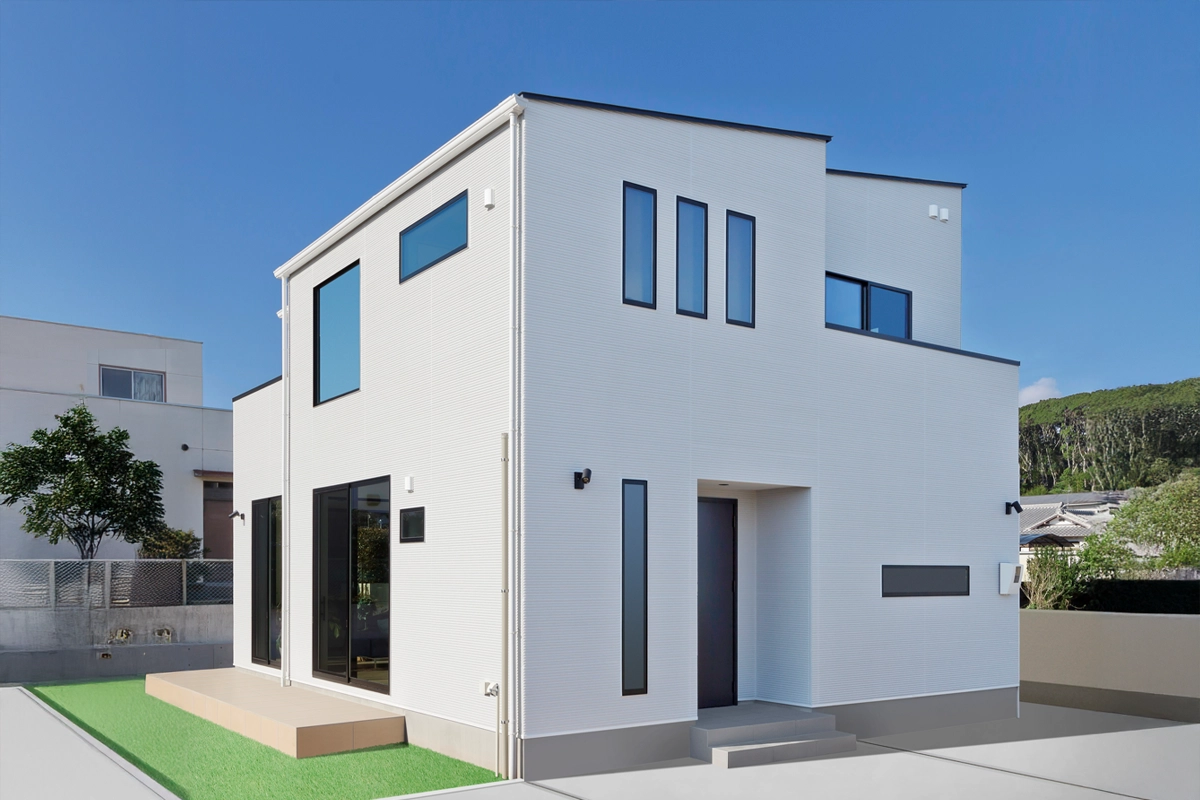 
                            素材感とモノトーンが織りなす、上質スタイリッシュな家                          